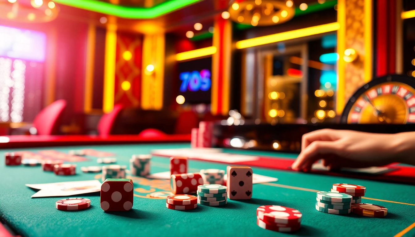 Engaging casino scene with 789BET visuals showcasing thrilling gaming action.