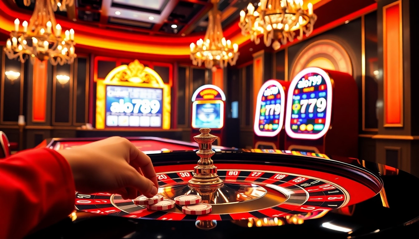 Betting at the luxurious casino with alo789 chips and thrilling atmosphere.