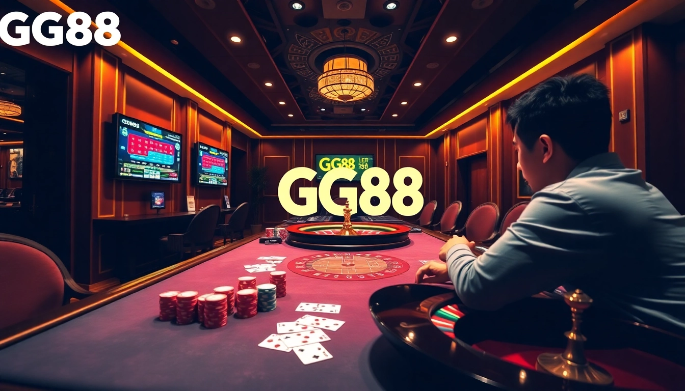 Experience the thrill of gambling at GG88, featuring vibrant casino tables and dynamic gameplay.
