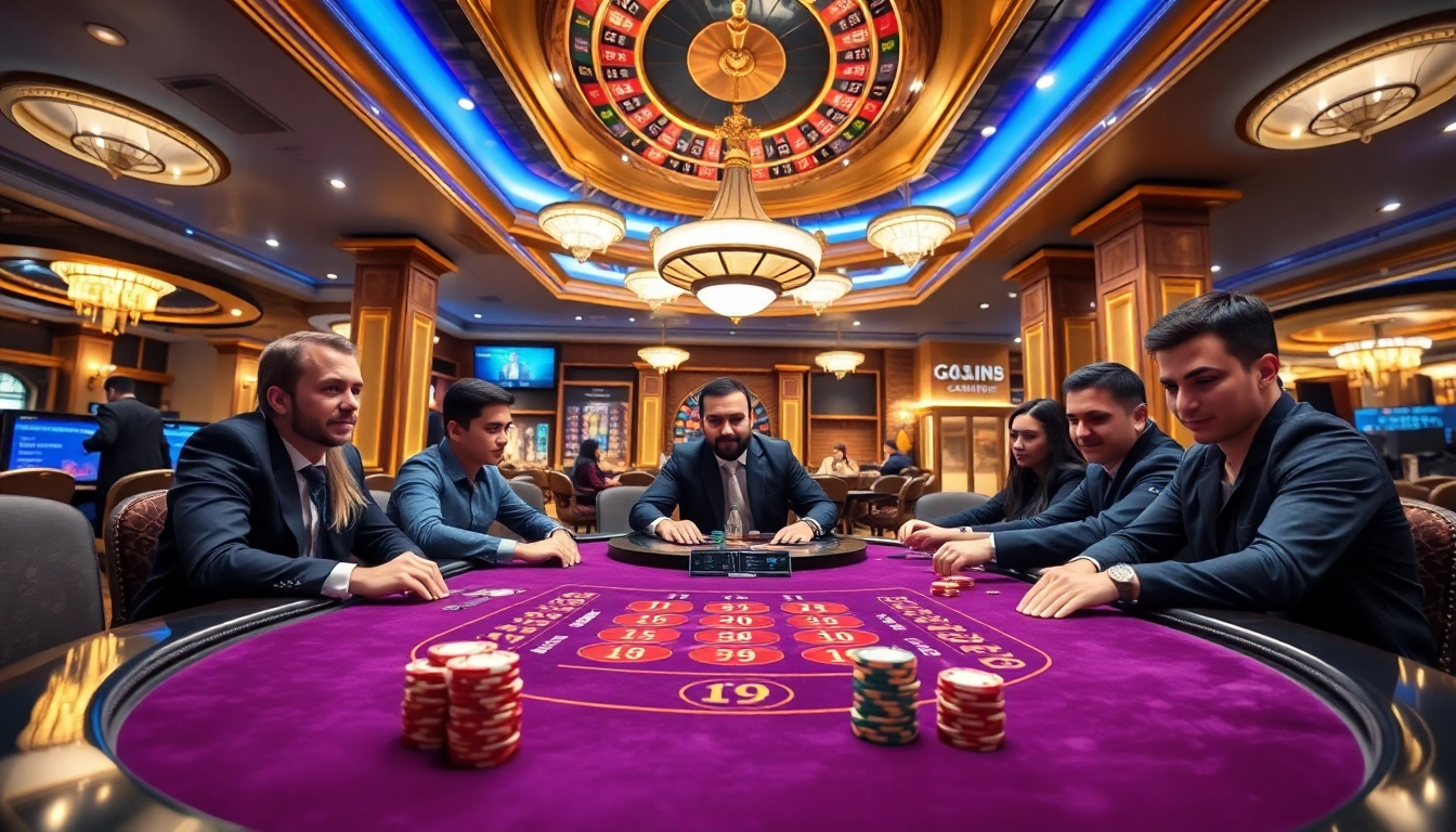 Experience excitement at https://tr88.golf/ with players engaging in a thrilling poker game in a luxurious casino.