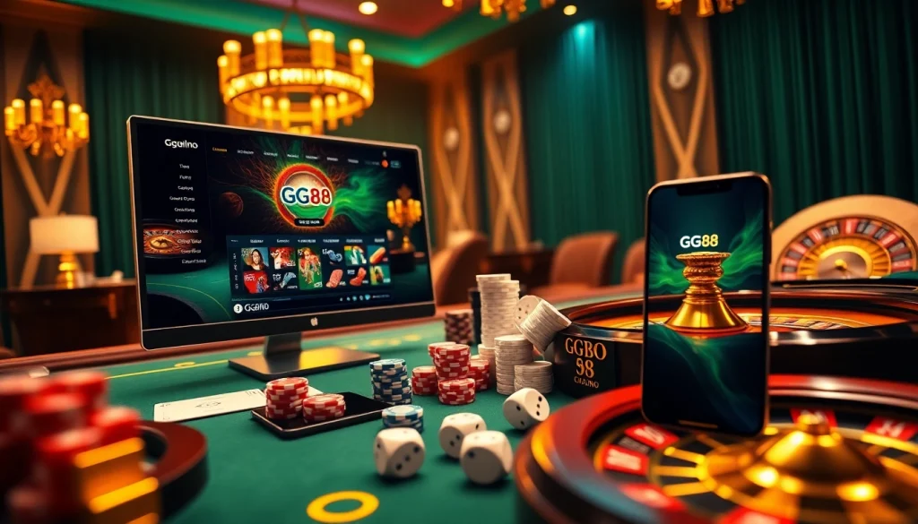 Experience GG88's thrilling online casino with luxurious gaming elements.