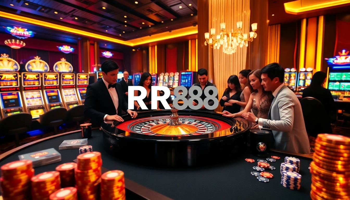 Experience thrilling gameplay at RR88's luxurious casino environment.