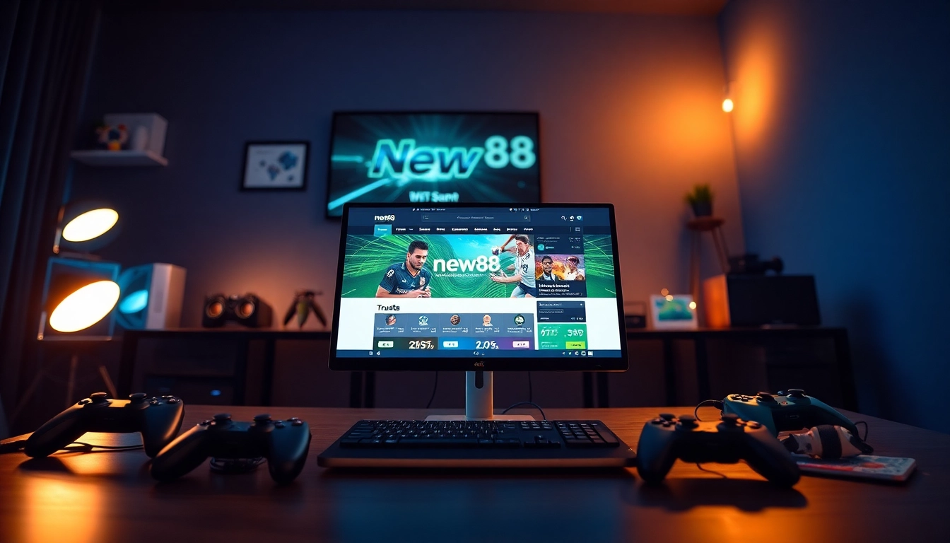 Experience the excitement of new88 in a modern online betting setup, showcasing a sleek desktop environment.