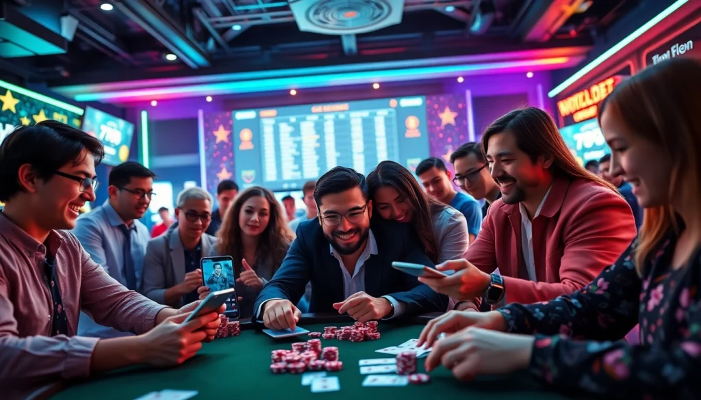 Engaging online gaming at 789bet with diverse players enjoying poker and live casino.