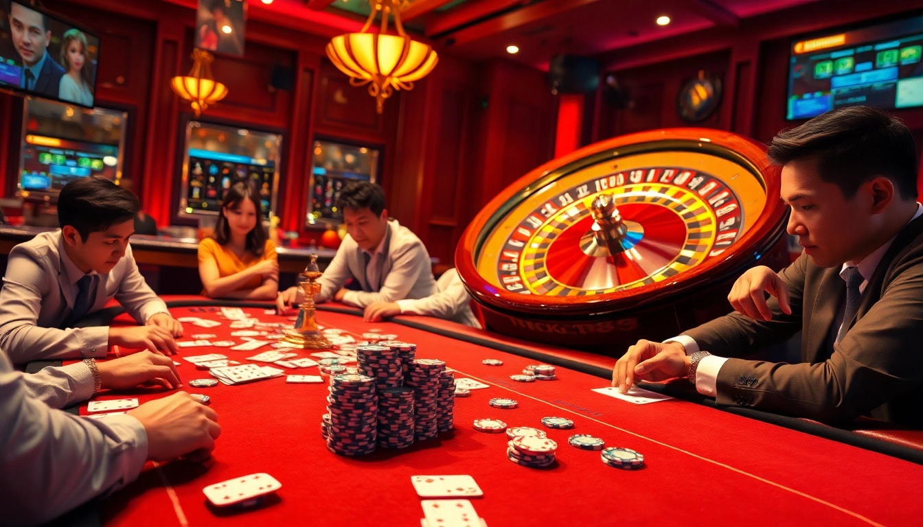 Experience the excitement at nhà cái LUCK8 with dynamic casino elements showcasing thrilling gameplay and vibrant atmospheres.