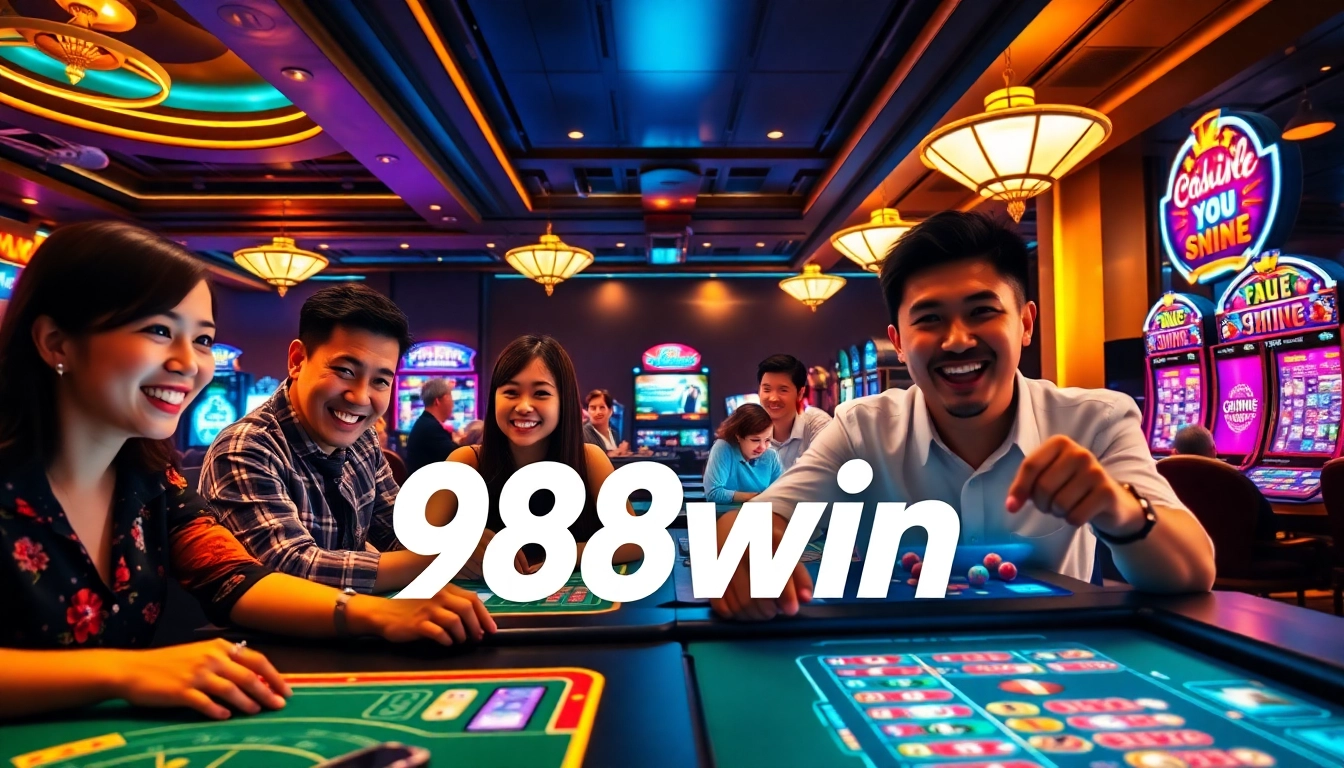 Exciting gaming scene at 98win showcasing players immersed in online gambling