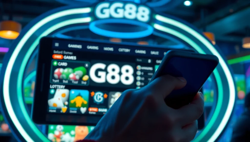 Exciting G88 gaming app interface showcasing interactive features for players.
