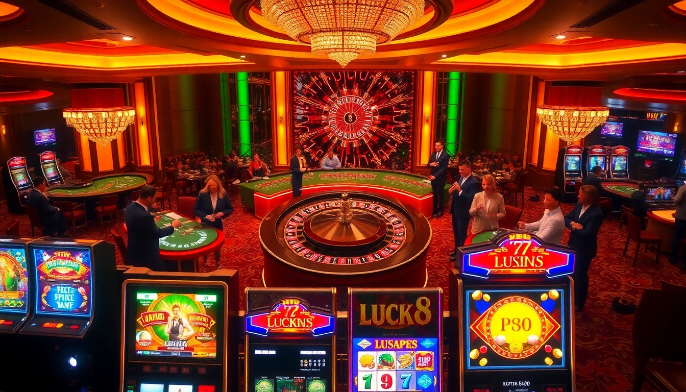Experience the excitement of LUCK8 at a luxurious casino filled with vibrant games and action.