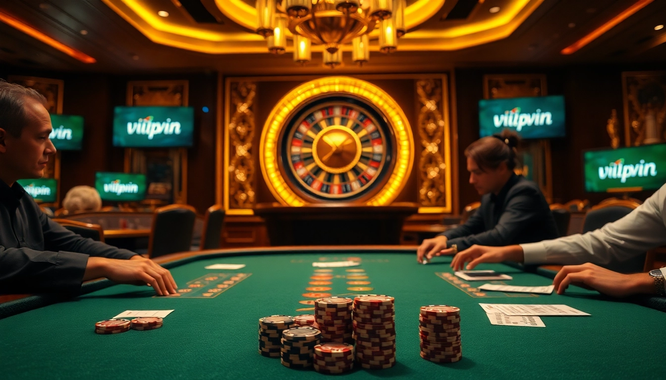 Experience the thrill of vipwin casino gaming with professional poker tables and luxurious ambiance.
