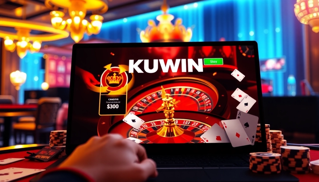 Experience thrilling online gaming at KUWIN with detailed casino interfaces and vibrant action.