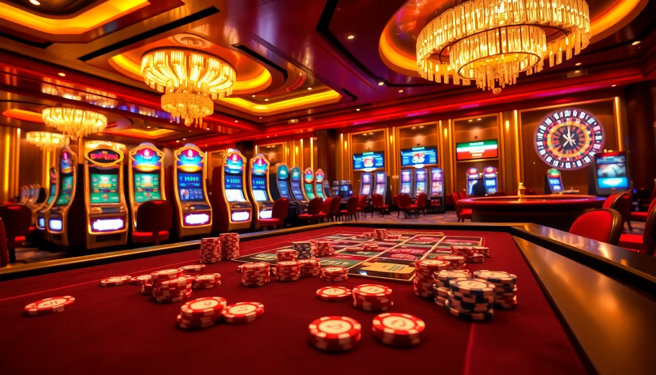 Immerse yourself in NH88's standard of luxury gambling featuring poker tables, colorful chips, and a vibrant casino atmosphere.
