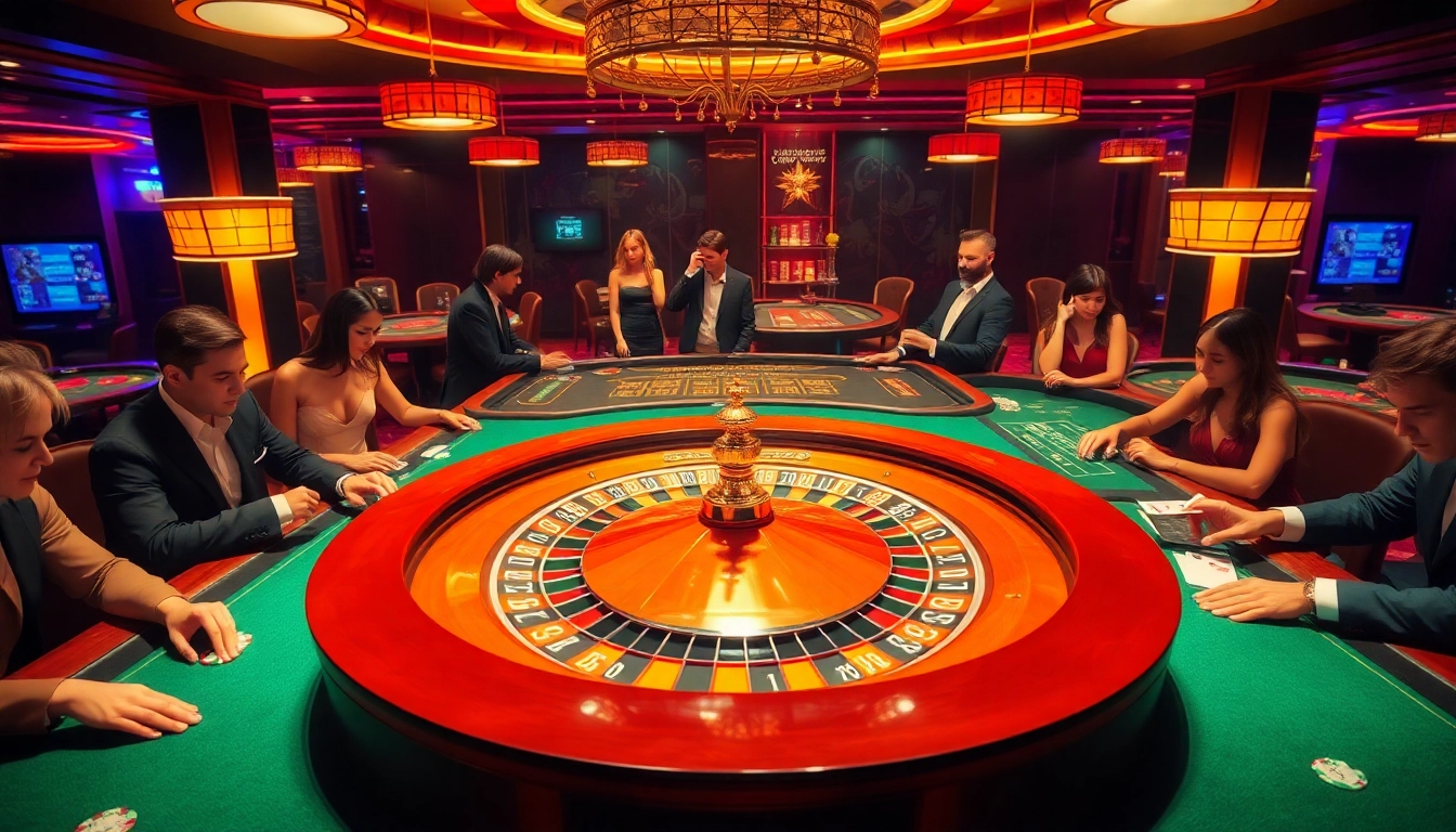 Players engaging in intense gambling with the link S8 interface in a luxurious casino backdrop.