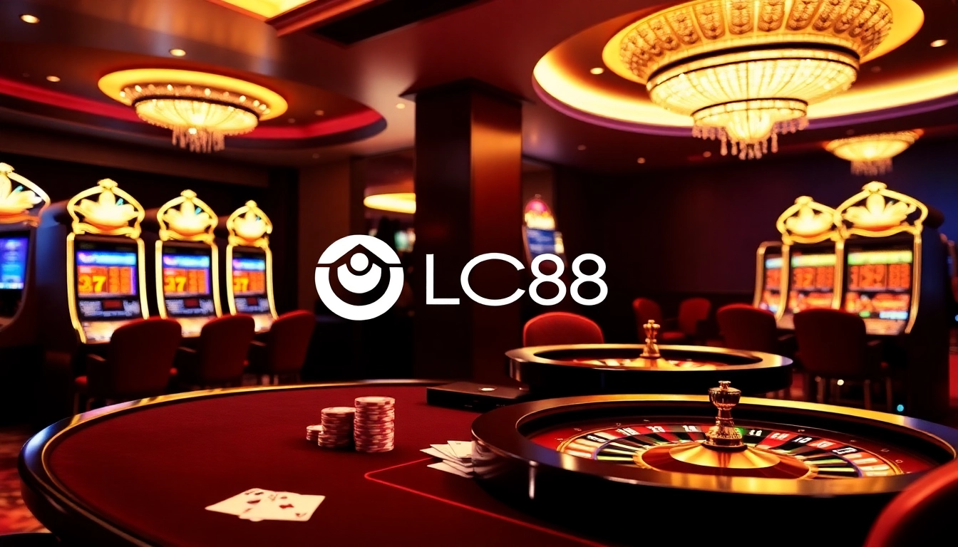 Experience the thrilling atmosphere of LC88 online casino featuring poker, slots, and roulette.