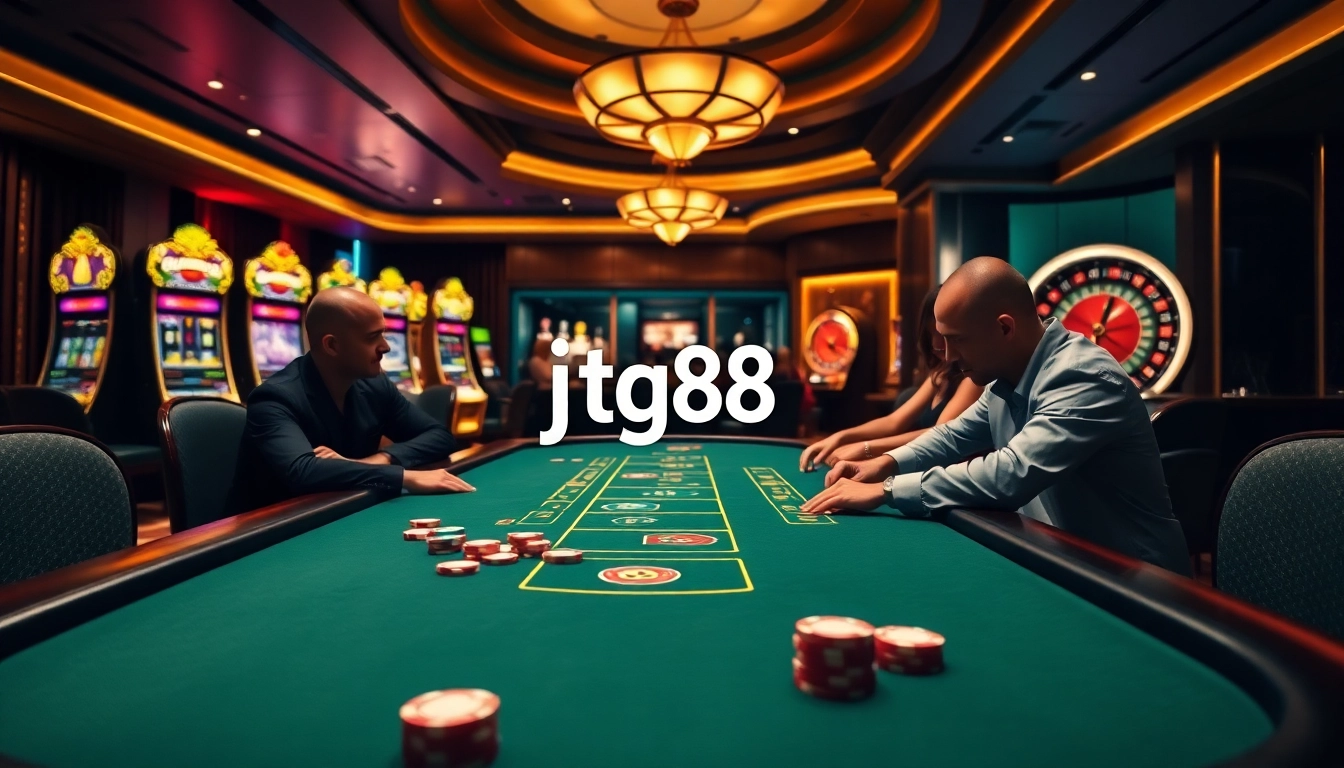 Experience winning strategies at https://jtg88.com/ with an engaging casino scene featuring poker and roulette.
