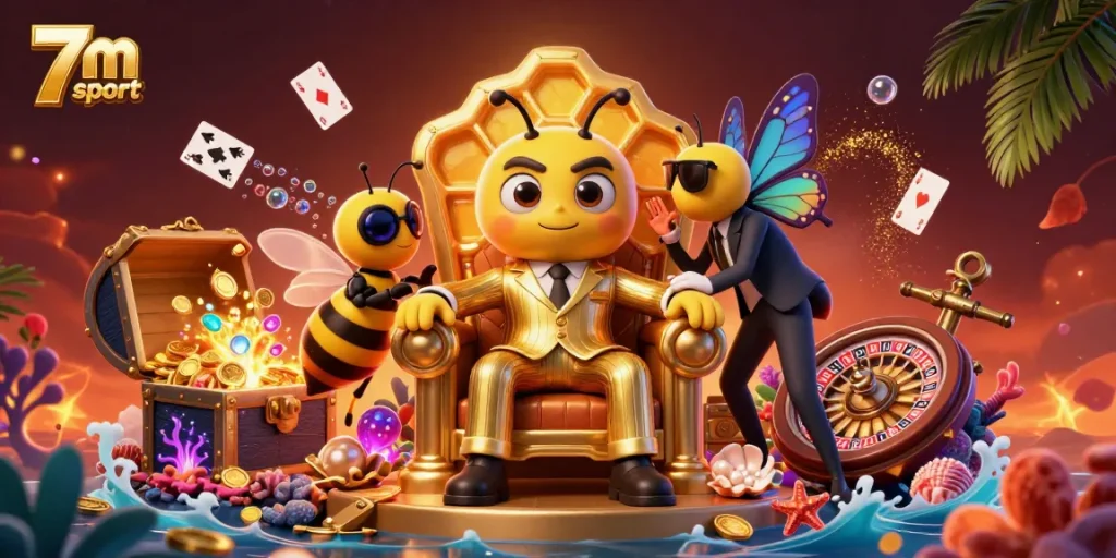 7m sport brings lively casino action with vibrant characters in a dynamic 3D gambling scene.