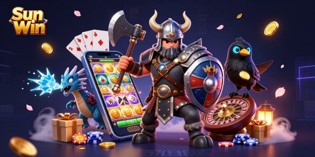 Engage in thrilling gameplay at Sun Win with exciting slot games, vibrant characters, and dynamic visuals.