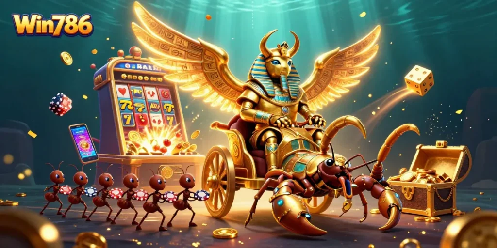 Win786 engages players with dynamic casino gameplay illustrated in colorful 3D art.