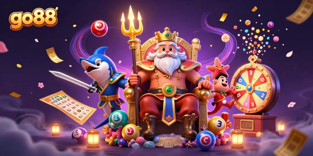 Experience the thrill of winning with go88, featuring Neptune in a vibrant casino setting.