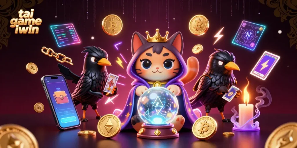 Experience the enchanting world of tai game iwin with illuminated fortune teller and mystical gaming elements.